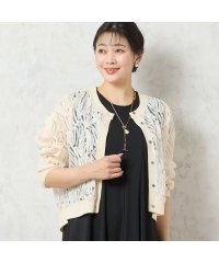 MISSEL/【洗える・限定カラーあり】テープ刺繍シアーカーディガン/508222820