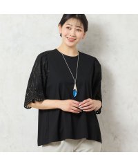 MISSEL/【洗える】レーススリーブTシャツ/508222826