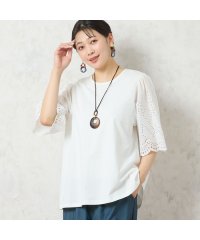 MISSEL/【洗える】レーススリーブTシャツ/508222826