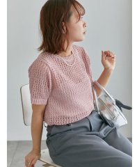 ehka sopo/透かし柄半袖ニット/508222956