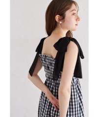 tocco closet/トッコクローゼット tocco closet フロントリボン付きリボンショルダーギンガムチェックワンピース/508223152
