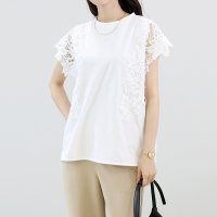 Aletta vita/アレッタ ヴィータ Aletta vita カットレースフレンチカットソー/508223174