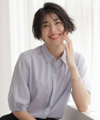 J.PRESS LADIES（LARGE SIZE）/【洗える】ラミーポプリン シャツ ブラウス/508118519