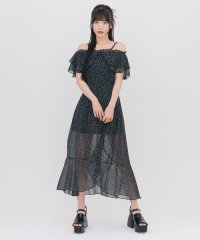 REDYAZEL/ランダムドットオフショルシフォンワンピース/508221911