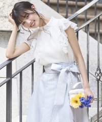 SWINGLE/シフォン×レースフリルスリーブブラウス/508221917