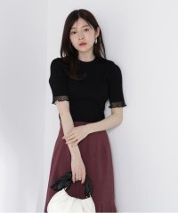 PROPORTION BODY DRESSING/部分シアー半袖リブニット/508221997
