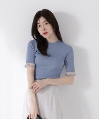 PROPORTION BODY DRESSING/部分シアー半袖リブニット/508221997