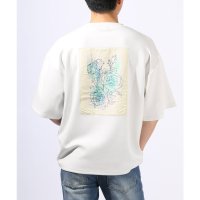 LUXSTYLE/ラグスタイル LUXSTYLE フラワープリントバック貼り付けポンチTシャツ/トップス カットソー メンズ 接触冷感 クール とろみ バックプリント ポンチ ロ/508223480