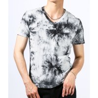 LUXSTYLE/ラグスタイル LUXSTYLE Bernings Sho(バーニングショー)ムラ染めテレコVネックTシャツ/Tシャツ 半袖 メンズ Vネック 半袖Tシャツ Vネ/508223481