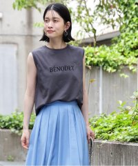N Natural Beauty Basic/フロッキープリントノースリーブTシャツ/508224138