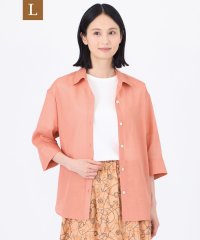 TRANS WORK(L)/【L】【接触冷感】【ウォッシャブル】シルキーローンシャツブラウス/508174344