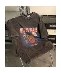 Rename /リネーム Rename ビッグシルエット ジャンキープリント ピグメント 半袖 Tシャツ 古着風 フライドポテト カレッジロゴ/508178241