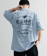 Rocky Monroe/ロッキーモンロー Rocky Monroe カジュアルシャツ 半袖 開襟 オープンカラー シャンブレー メンズ プリント オーバーサイズ アメカジ 古着 KRI/508227592