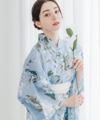 Rocky Monroe/ロッキーモンロー Rocky Monroe 浴衣 2点セット レディース しわ兵児帯 和服 花柄 綿100% 女性用 大人 可愛い レトロ おしゃれ フリーサイ/508227593