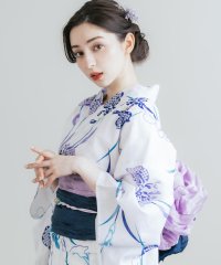 Rocky Monroe/ロッキーモンロー Rocky Monroe 浴衣 2点セット レディース しわ兵児帯 和服 花柄 綿100% 女性用 大人 可愛い レトロ おしゃれ フリーサイ/508227593