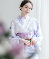 Rocky Monroe/ロッキーモンロー Rocky Monroe 浴衣 2点セット レディース しわ兵児帯 和服 花柄 綿100% 女性用 大人 可愛い レトロ おしゃれ フリーサイ/508227593