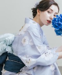Rocky Monroe/ロッキーモンロー Rocky Monroe 浴衣 2点セット レディース しわ兵児帯 和服 花柄 綿100% 女性用 大人 可愛い レトロ おしゃれ フリーサイ/508227593