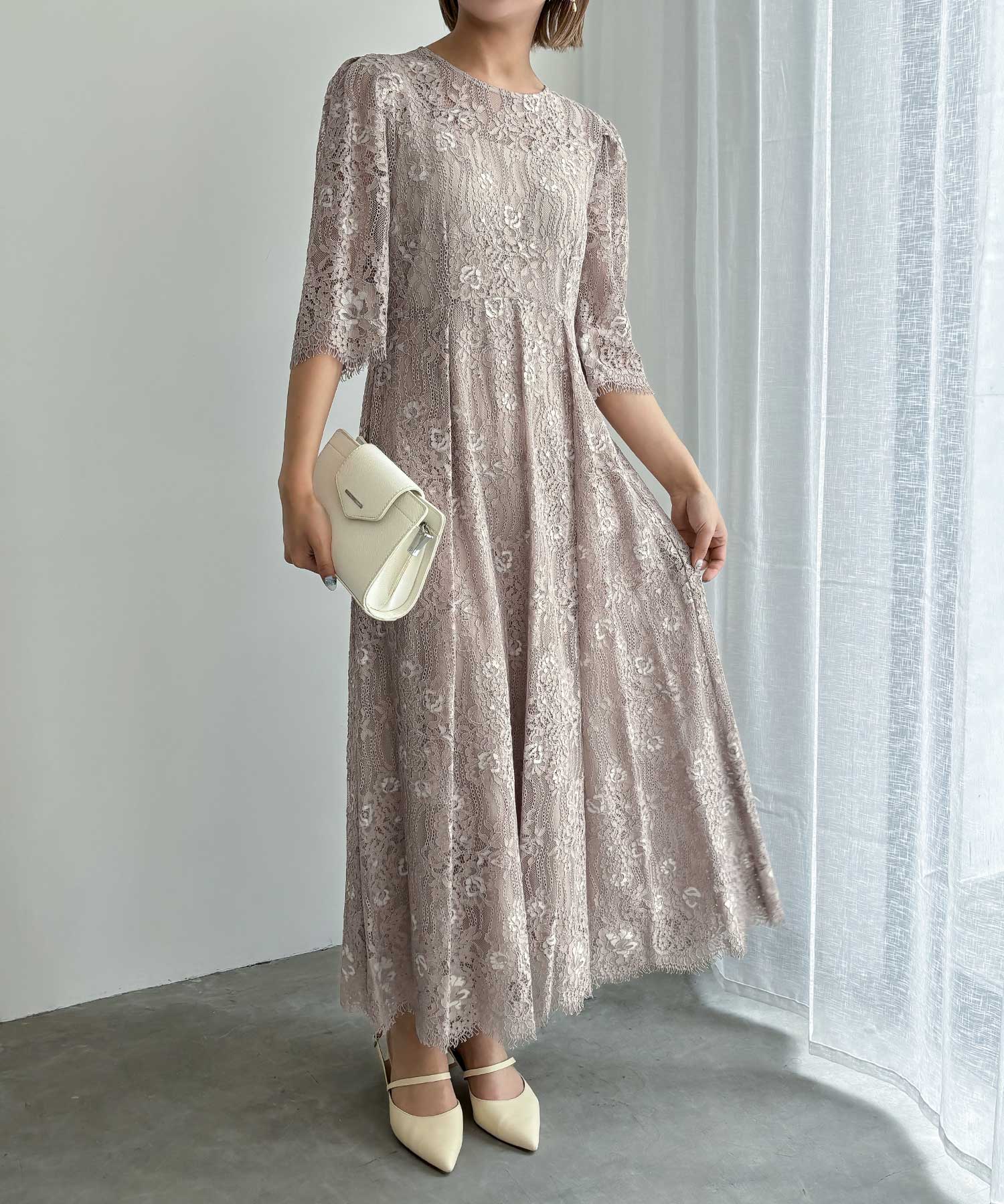 アイティ aity 2wayレースバックリボンレイヤードドレス 結婚式