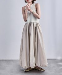 Fashion Letter/ファッションレター Fashion Letter リブ×ナイロンタフタ バルーンワンピース/508227817
