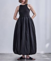 Fashion Letter/ファッションレター Fashion Letter リブ×ナイロンタフタ バルーンワンピース/508227817