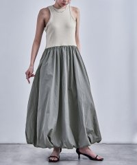 Fashion Letter/ファッションレター Fashion Letter リブ×ナイロンタフタ バルーンワンピース/508227817