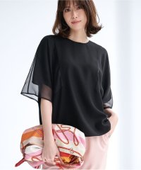 ICB（LARGE SIZE）/【UVケア・接触冷感・速乾・洗える】 FluidBackSatin  シアーコンビブラウス/508228219