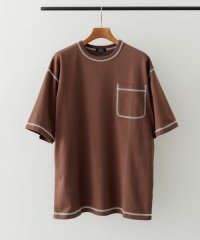 ITEMS URBAN RESEARCH/配色ステッチクルーネックTシャツ/508228301
