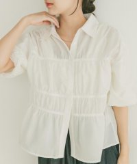 ITEMS URBAN RESEARCH/シャーリングハーフスリーブブラウス/508228321