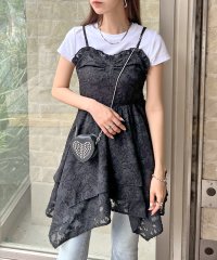 futier land/フューティアランド Futier Land ジャガードフラワーアシメ裾キャミチュニックワンピース/508232055