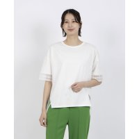 Anna Nicola/アンナニコラ Anna Nicola レース切り替え半袖カットソー/508234911