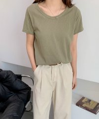 LOWO/ロワ LOWO 綿混シンプル無地Tシャツ カットソー/508234929