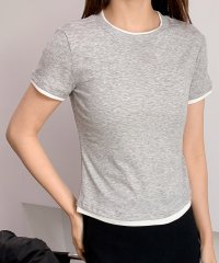 LOWO/ロワ LOWO レイヤード風バイカラー無地Tシャツ カットソー/508234930