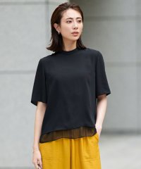 ICB（LARGE SIZE）/【UVケア・洗える】BackSatinAmunzen シフォンコンビブラウス/508235175
