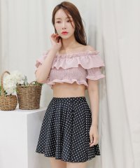 Lace Ladies/レースレディース Lace Ladies カバーアップスカート付オフショルビキニ 水着3点セット【返品不可商品】/507123208