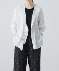 KAGURE/コットンリネンフリルカラーシャツ/508130303