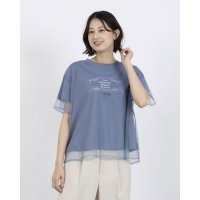 Anna Nicola/アンナニコラ Anna Nicola チュールレイヤード バレエコア リボンイラストプリント半袖Tシャツ/508234905