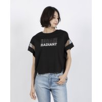 Anna Nicola/アンナニコラ Anna Nicola シアー切り替え箔ロゴ半袖Tシャツ/508234908