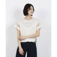 Anna Nicola/アンナニコラ Anna Nicola シアー切り替え箔ロゴ半袖Tシャツ/508234908