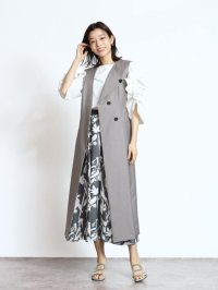 FENNEL/フェンネル FENNEL アシンメトリーラペルストレッチジレワンピース/508235608