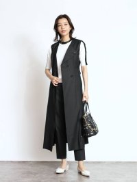 FENNEL/フェンネル FENNEL アシンメトリーラペルストレッチジレワンピース/508235608