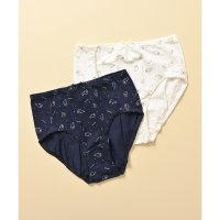 Honeys/ハニーズ Honeys ゆったりショーツ（2枚組） ショーツ 下着 アンダーウェア 抗菌 抗菌防臭 防臭 綿 コットン 綿混 アニマル柄 花柄 リボン付き レデ/508235773