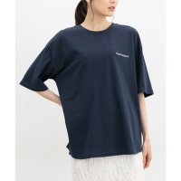 Honeys/ハニーズ Honeys ロゴプリントゆるTシャツ トップス Tシャツ 5分袖Tシャツ カットソー 半袖 コットン 綿 UVカット USAコットン 綿100％ ロ/508235786