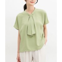 Honeys/ハニーズ Honeys フレンチボウタイブラウス トップス ブラウス 半袖 大きいサイズ オフィス きれいめ ボウタイブラウス フレンチ袖 再生ポリエステル レ/508235809