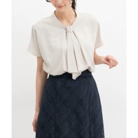 Honeys/ハニーズ Honeys フレンチボウタイブラウス トップス ブラウス 半袖 大きいサイズ オフィス きれいめ ボウタイブラウス フレンチ袖 再生ポリエステル レ/508235809