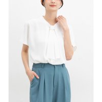 Honeys/ハニーズ Honeys フレンチボウタイブラウス トップス ブラウス 半袖 大きいサイズ オフィス きれいめ ボウタイブラウス フレンチ袖 再生ポリエステル レ/508235809