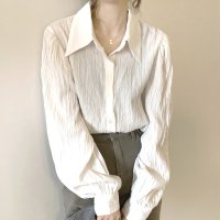 shoppinggo/ショッピングゴー shoppinggo 白ブラウス シャツ レディース トップス 襟付き シャツブラウス Vネック 長袖 おしゃれ 韓国風 フォーマル 通勤OL/508236083