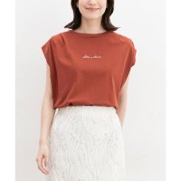 Honeys/ハニーズ Honeys 肩タックロゴフレンチT トップス Tシャツ 半袖Tシャツ カットソー ノースリーブ ハニさら フレンチ袖 UVカット 接触冷感 ロゴ レ/508236567