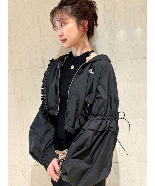 あや様⑅⃛LILYBROWN × MARYQUANT UV フリルシアーブルゾン クーポン】【LILY BROWN×MARY QUANT】UVカットフリルシアー