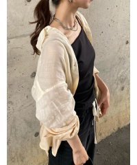Mila Owen/ラミー100％袖スリットシャツ/508237017