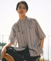 JIYU-KU /【カタログ掲載・セットアップ対応・洗える】リネンビスコースストライプ シャツ/508237093